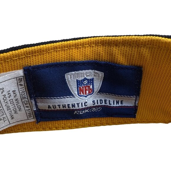 Pittsburgh Steelers NFL Reebok Authentic Sideline Visor Black/White/Yellow - Picture 6 of 10